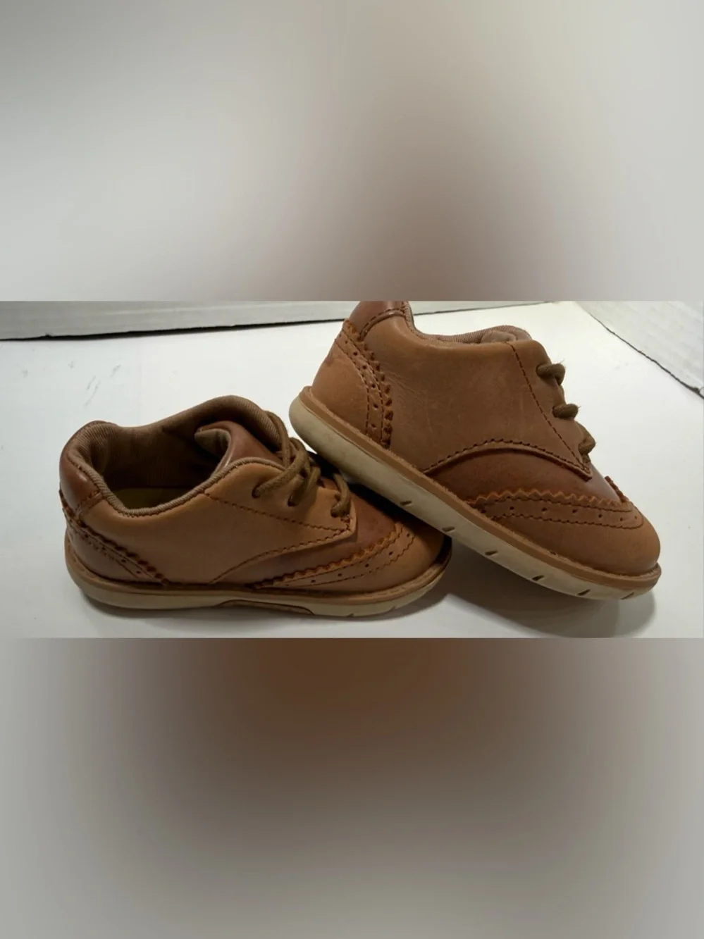 Stride Right Kids Ellsworth Oxford Brown Casual Lace-Up Shoes size 10
